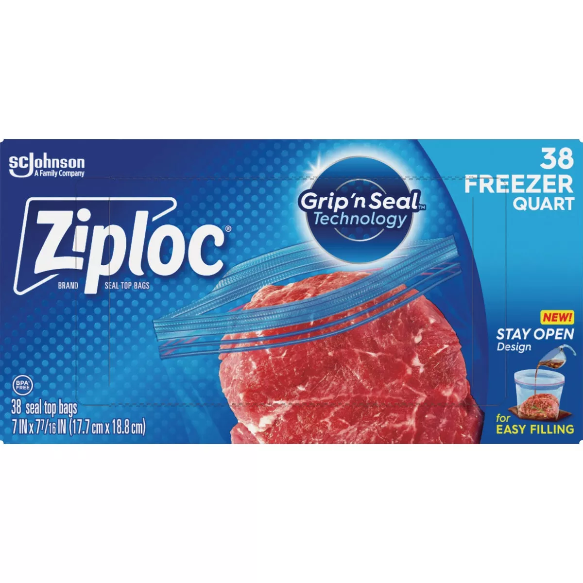 Ziploc Qt. Freezer Bag (38-Count)