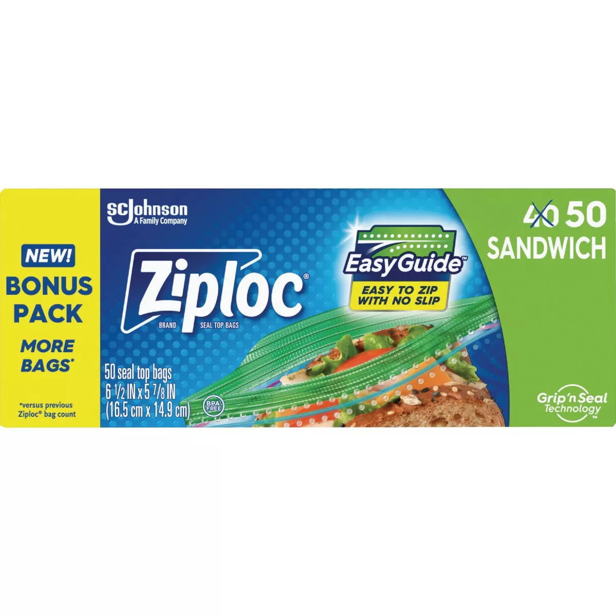 Ziploc Sandwich Food Storage Bag (50-Count)